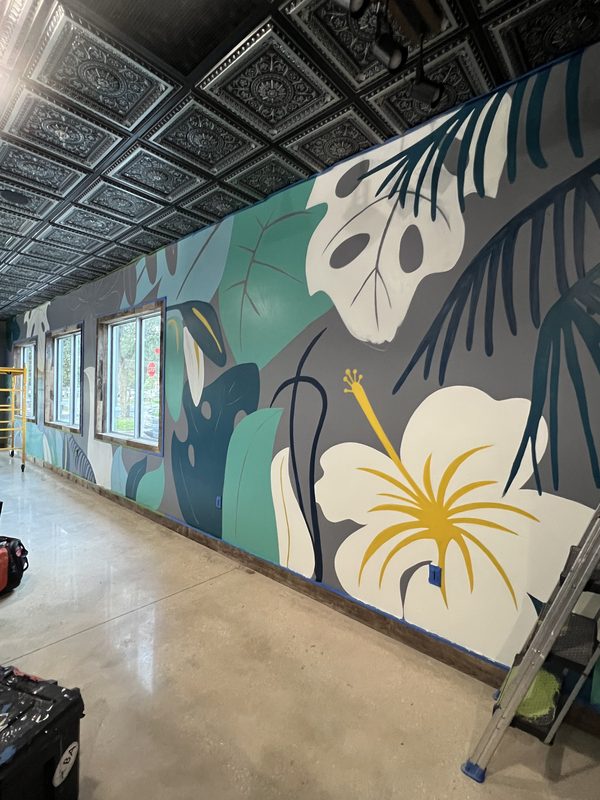 Hibiscus Botanical mural
